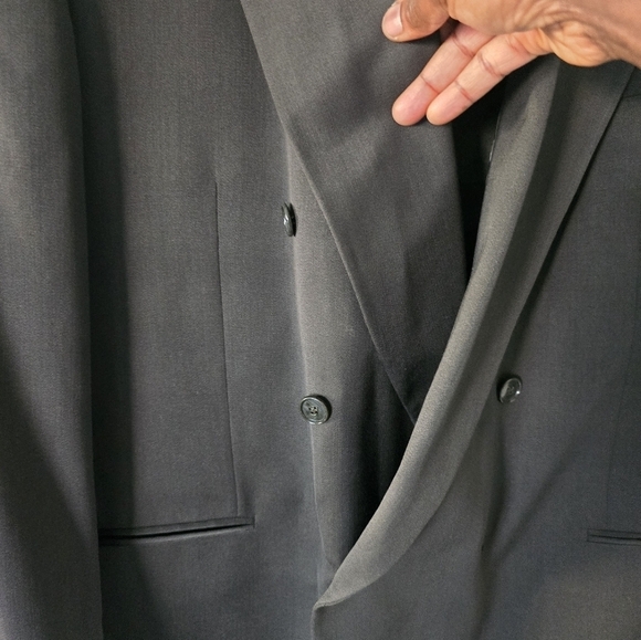 Jones New York Sports Coat 48L Gray Wool 6Button Small Hole In Back Career - Picture 6 of 15